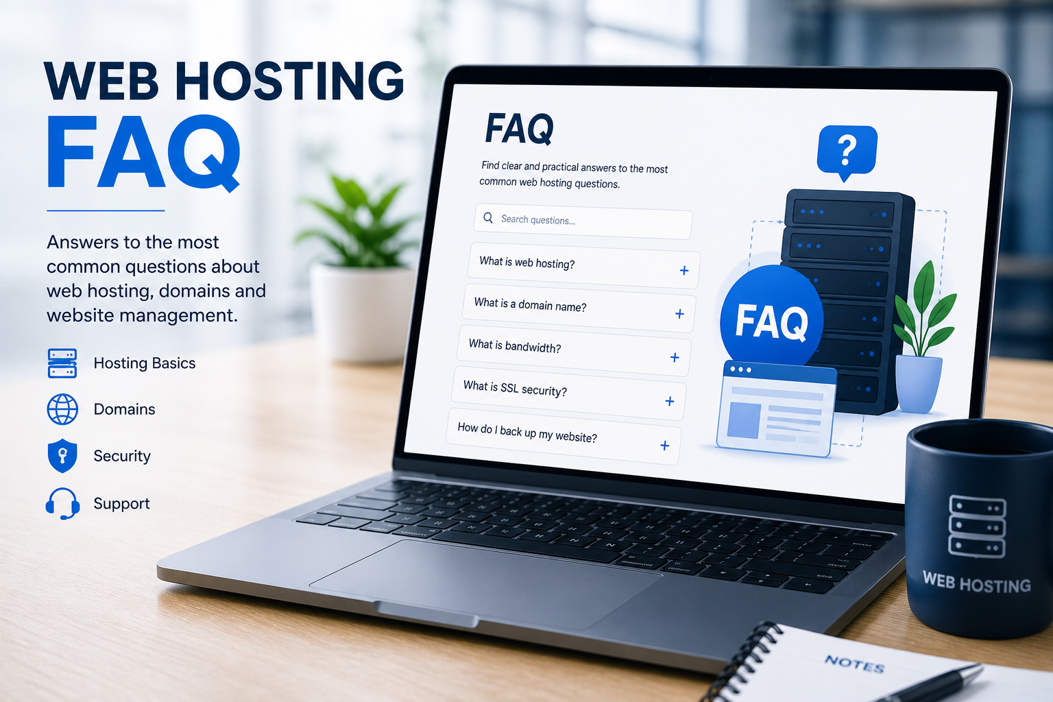 Web hosting FAQ and website support knowledge base