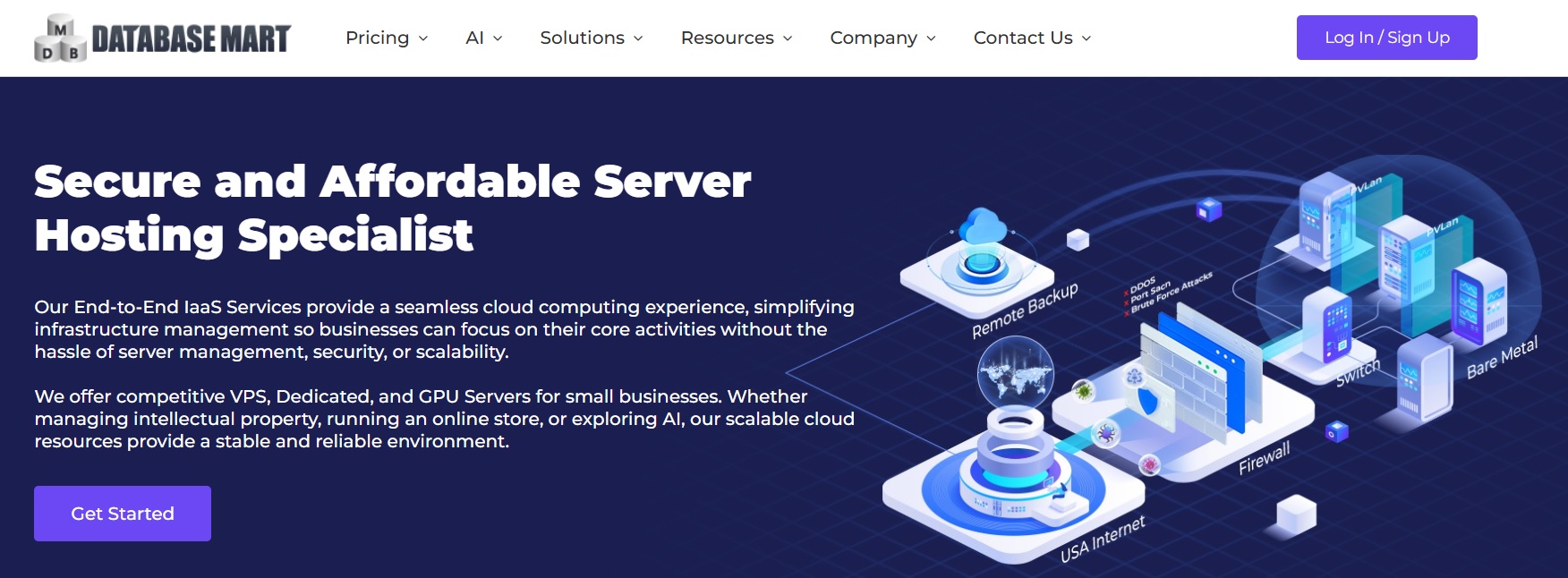 Database Mart homepage screenshot