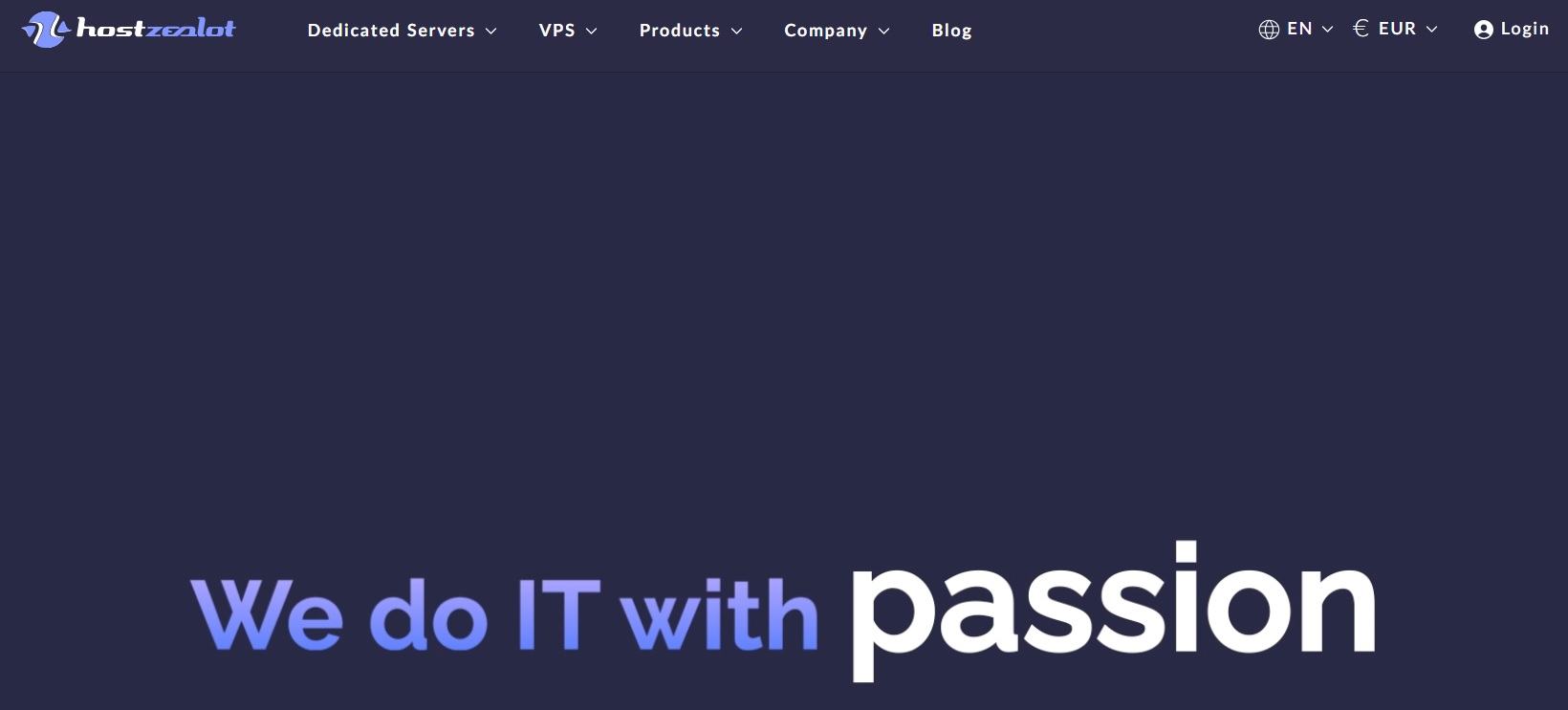 HostZealot homepage screenshot