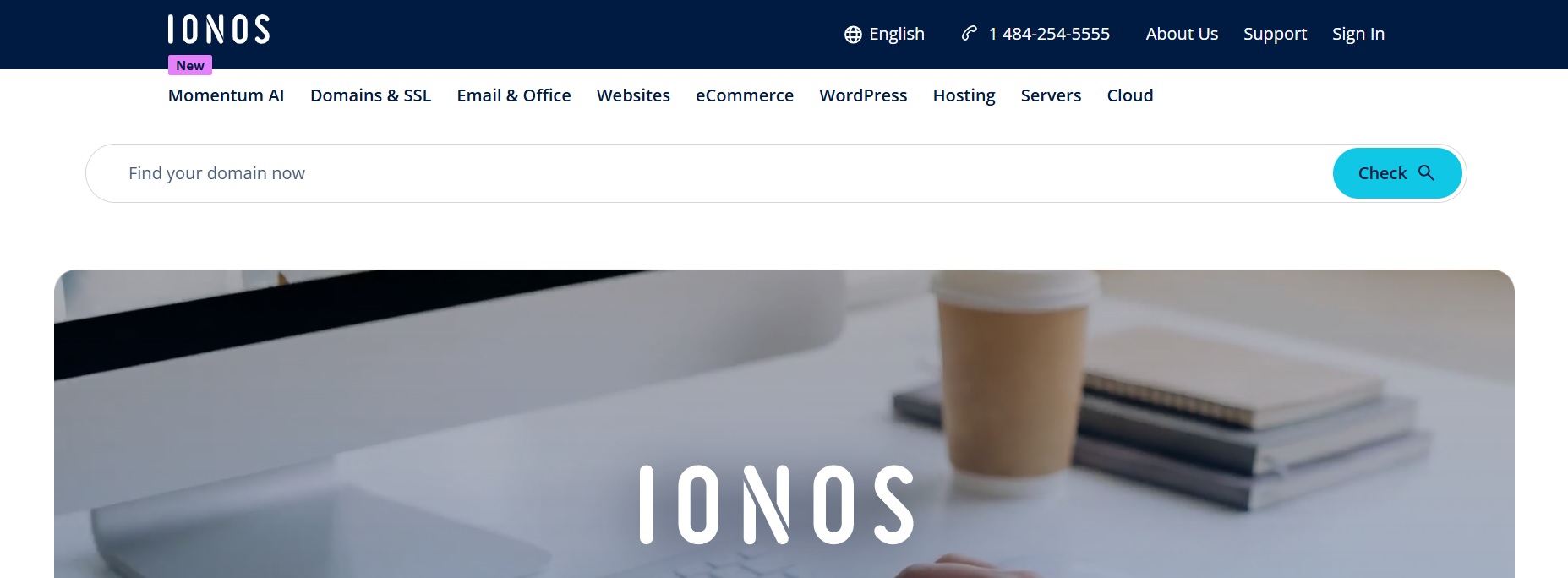 IONOS homepage screenshot