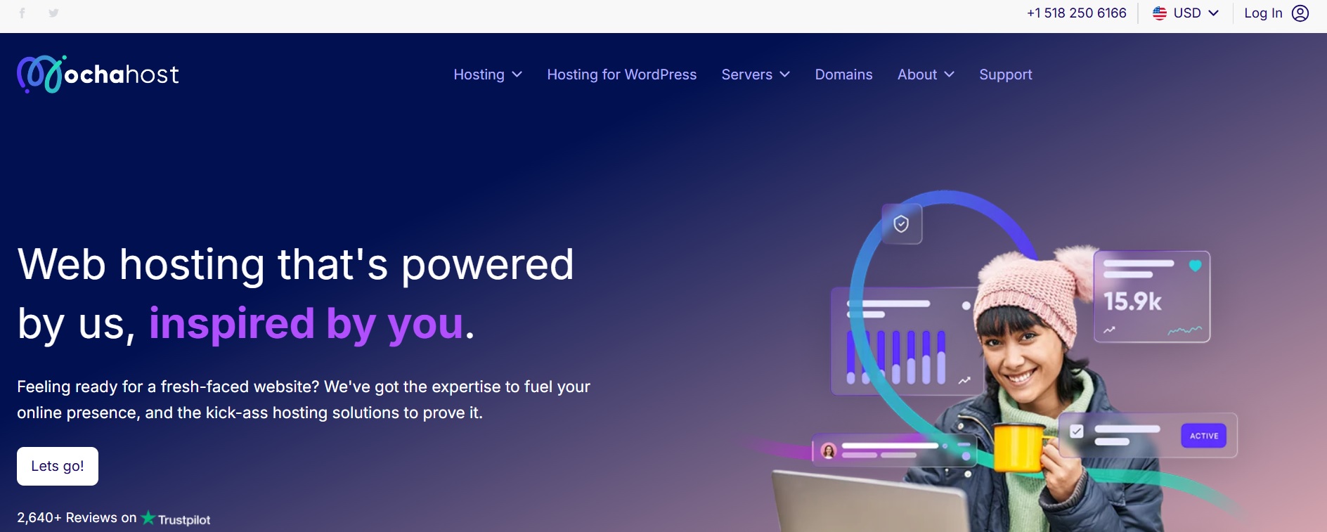 MochaHost homepage screenshot