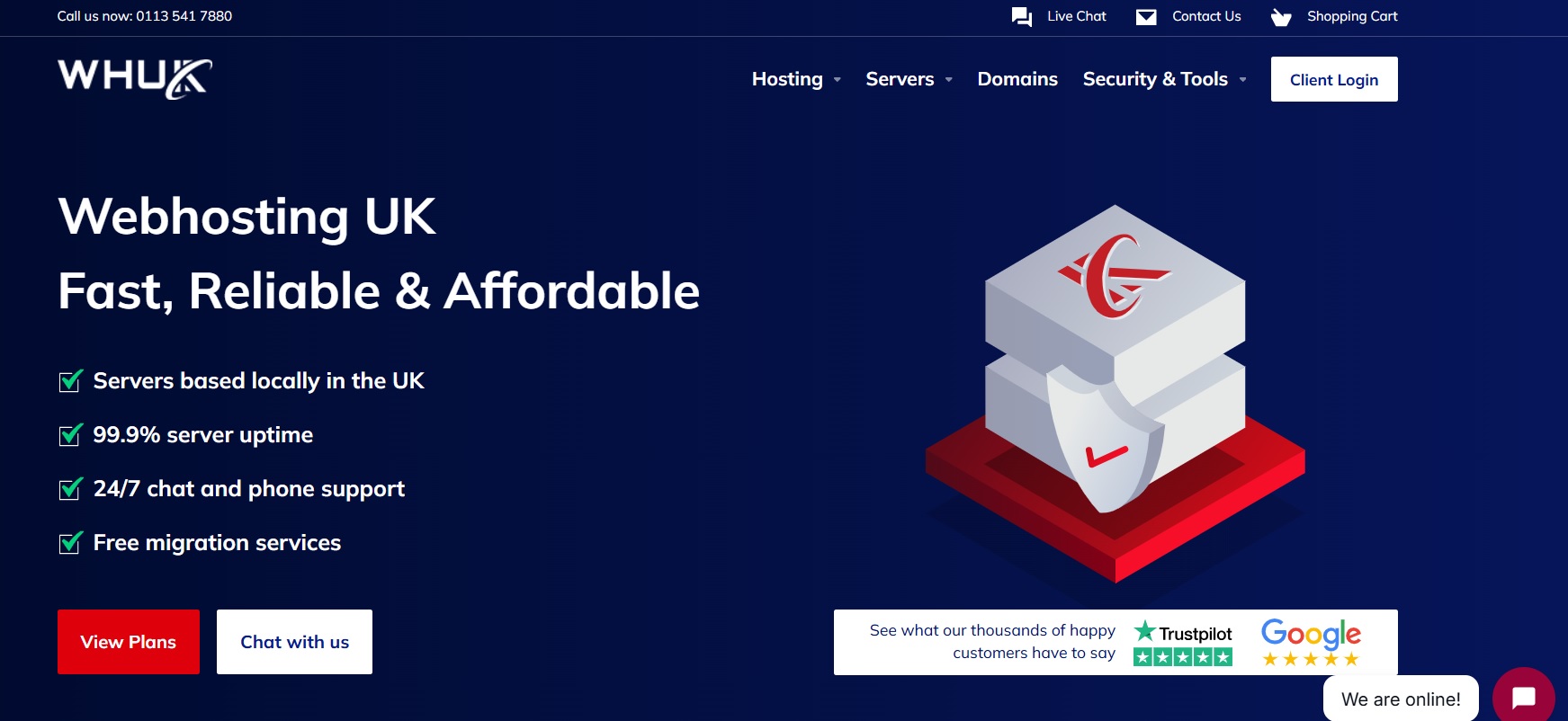 WebHosting UK homepage screenshot